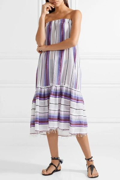 Shop Lemlem Adia Convertible Striped Cotton-blend Gauze Skirt In Violet