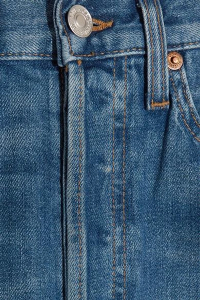 Shop Re/done Originals High-rise Ankle Crop Frayed Skinny Jeans