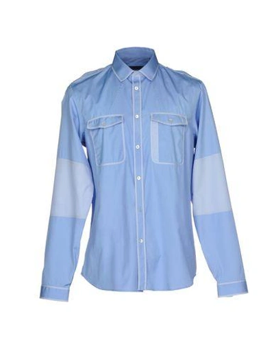 Shop Belstaff Patterned Shirt In Sky Blue