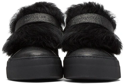 Shop Moncler Black Lucie Slip-on Sneakers