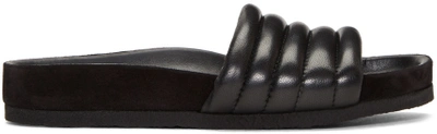 Isabel Marant Hellea Quilted Leather Slides In Black
