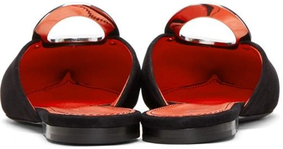 Shop Proenza Schouler Black Suede Grommet Slides