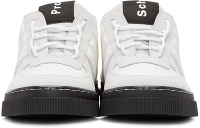 Shop Proenza Schouler White & Grey Lace-up Sneakers