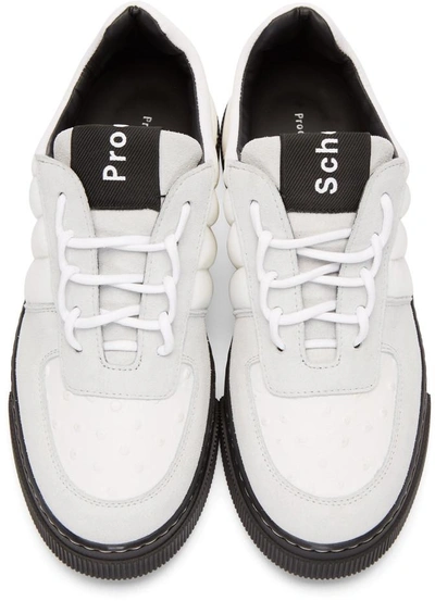 Shop Proenza Schouler White & Grey Lace-up Sneakers