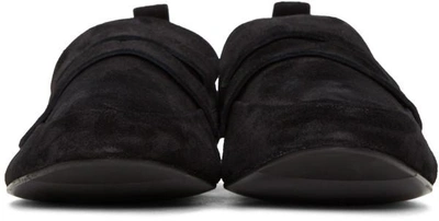 Shop Lanvin Black Suede Loafers