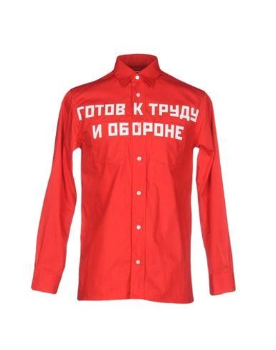 Gosha Rubchinskiy Solid Color Shirt In Rot