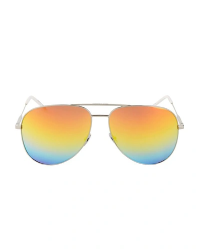 Shop Saint Laurent Rainbow Classic Aviator Sunglasses