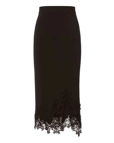 Jonathan Simkhai Jonathan Sikhai Lace Appliquã© Knit Pencil Skirt Black