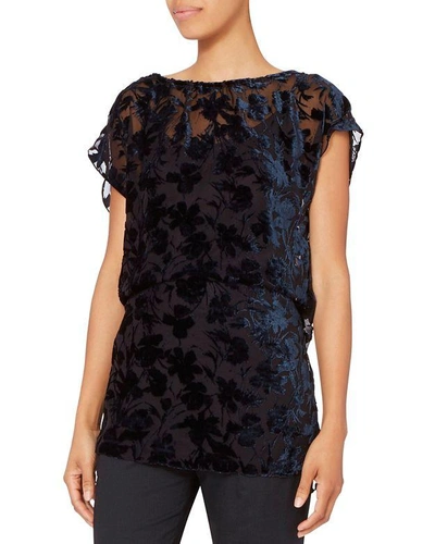 Shop Nili Lotan Graham Floral Velvet Burnout Tunic