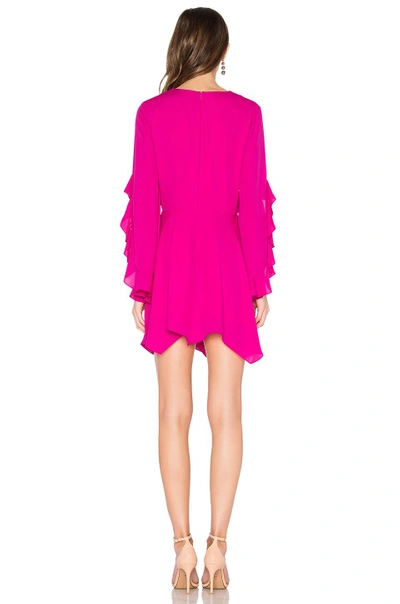 Shop Amanda Uprichard Flutter Sleeve Dress In Hot Pink Light