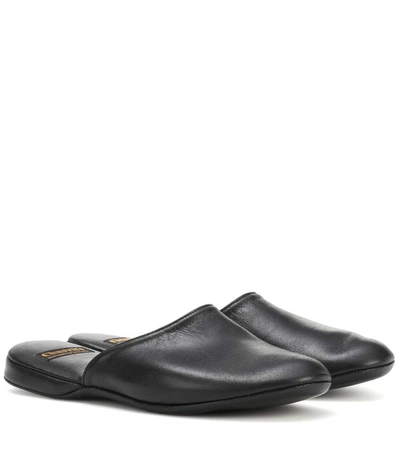 Church's Hebe Leather Slippers In Llack