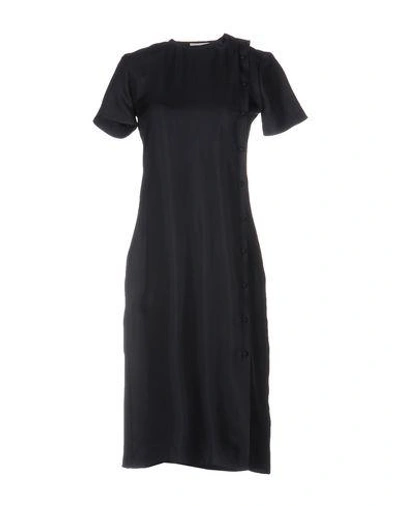 Shop Protagonist Knee-length Dress In Dark Blue