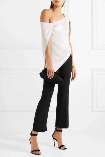 Shop Roland Mouret Goswell Cropped Crepe Slim-leg Pants