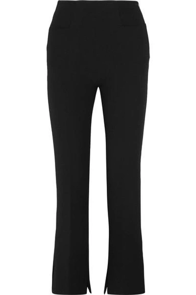 Shop Roland Mouret Goswell Cropped Crepe Slim-leg Pants