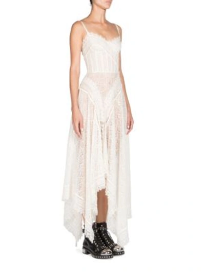 Alexander Mcqueen Sea Fern Embroidered Lace Camisole Dress In Ivory