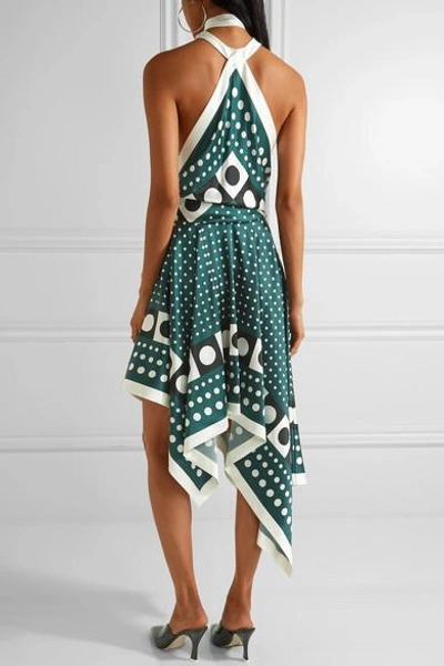 Shop Monse Asymmetric Printed Silk-satin Dress