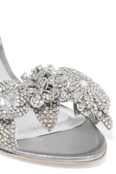 Shop Sophia Webster Lilico Embellished Lamé Sandals In Silver