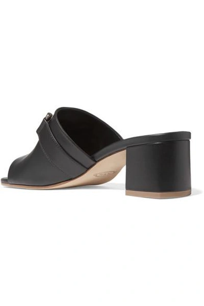 Shop Tod's Embellished Leather Mules In It36.5