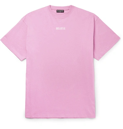 Balenciaga Believe In Something Bigger Oversized Cotton-jersey T-shirt