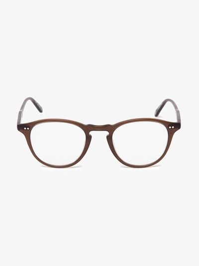 Shop Garrett Leight Hampton Round Optical Glasses In Brown