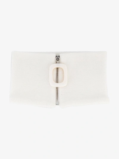 Shop Jw Anderson Zip Up Neckband In White
