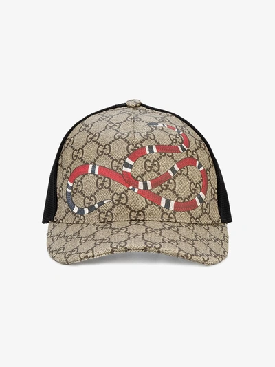 Shop Gucci Rap Baseball Cap With Snake And Gg Logo Detailing