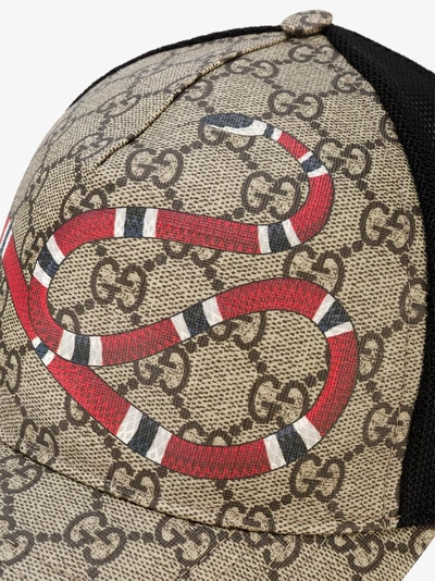 Shop Gucci Rap Baseball Cap With Snake And Gg Logo Detailing