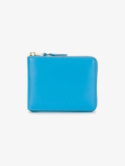 Shop Comme Des Garçons Blue Leather Wallet