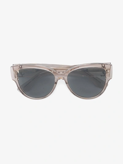 Shop Saint Laurent Eyewear 'bold 2' Sonnenbrille In Nude/neutrals