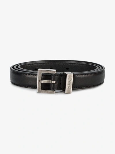 Shop Saint Laurent Buckled Belt In Black