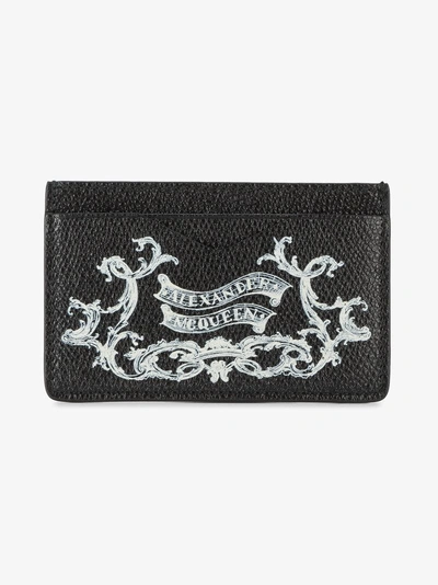 Shop Alexander Mcqueen Skull Print Cardholder In Black