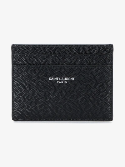 Shop Saint Laurent Black Monogram Leather Card Holder