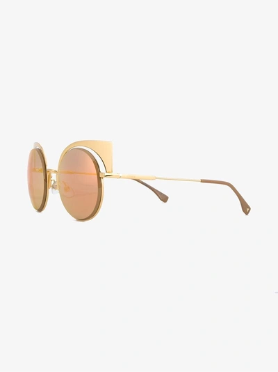 Shop Fendi Eyewear 'eyeshine' Sunglasses In Metallic