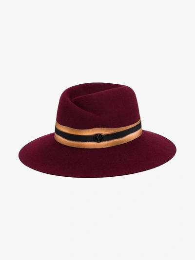 Shop Maison Michel 'virginie' Contrast Band Fedora Hat