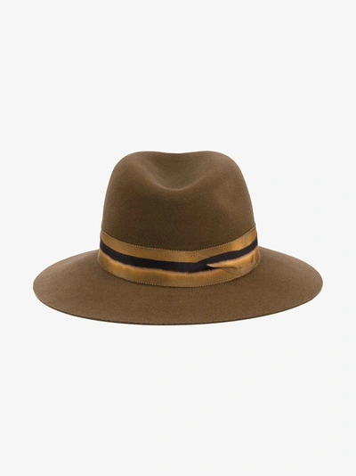 Shop Maison Michel Tan Felt Henrietta Fedora Hat In Brown