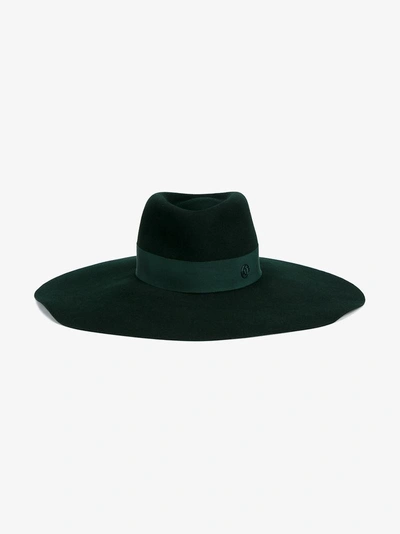 Shop Maison Michel 'elodie' Hat In Green