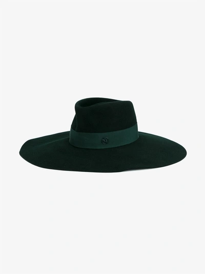 Shop Maison Michel 'elodie' Hat In Green