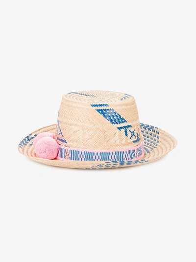 Shop Yosuzi Pink And Blue Marea Hat
