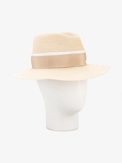 Shop Maison Michel Henrietta Fedora Hat In Neutrals