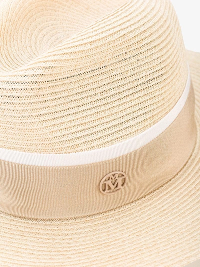 Shop Maison Michel Henrietta Fedora Hat In Neutrals