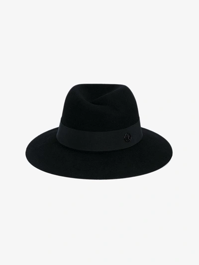 Shop Maison Michel 'virginie' Felt Fedora Hat In Black