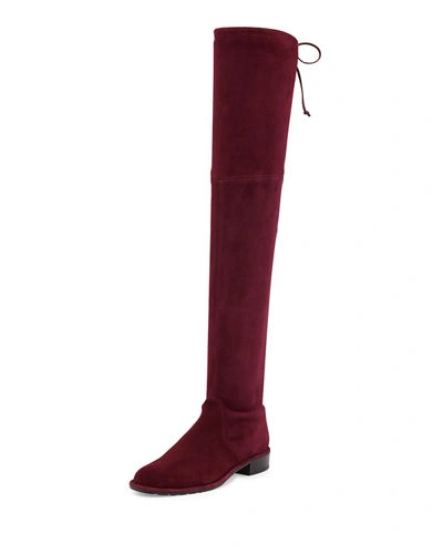 Stuart Weitzman Lowland Stretch-suede Over-the-knee Boot, Bordeaux