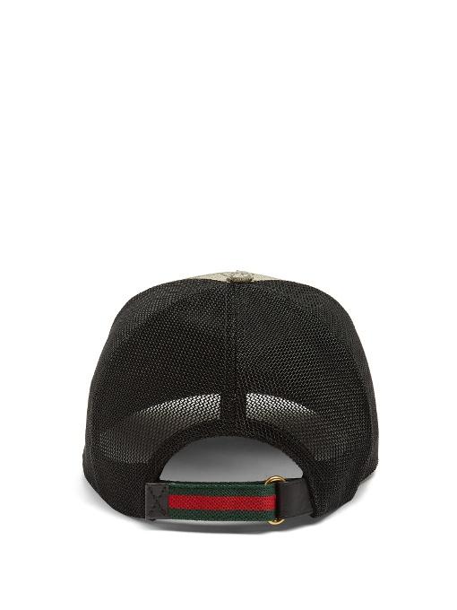 Gucci Gg Supreme Angry Cat Trucker Hat Black Modesens