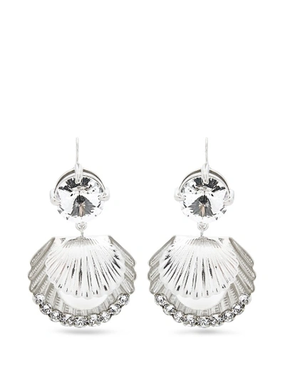 Miu Miu Silver-tone, Swarovski Crystal And Faux Pearl Earrings