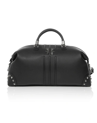 Shop Philipp Plein Travel Bag Medium Size "so Cool" In Black