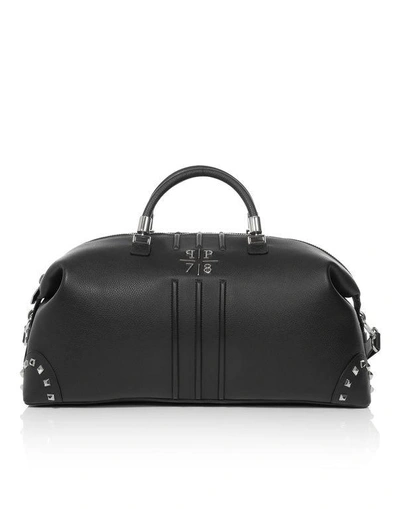 Shop Philipp Plein Travel Bag Medium Size "so Cool" In Black