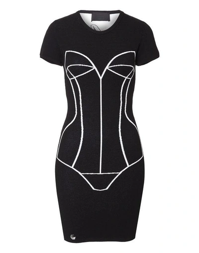 Shop Philipp Plein Knit Dress "corset"