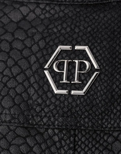 Shop Philipp Plein Denim Jacket "duval" In Black Mamba