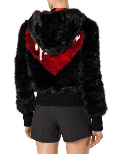Shop Philipp Plein Fur Bomber "anderson" In Black