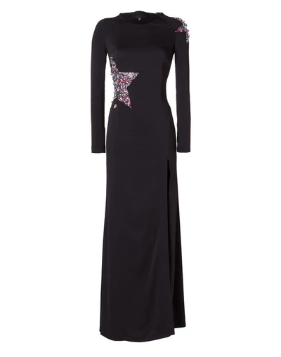 Philipp Plein Long Dress "stars" In Black